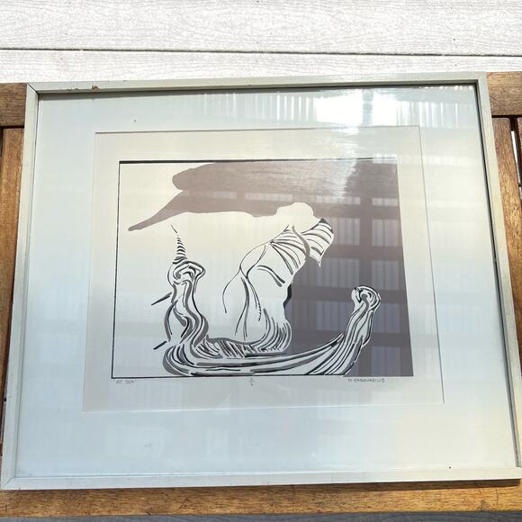 Michael Karavasilis Contemporary Art work framed signed 2/6
